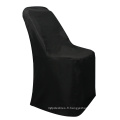Nantong bon marché en polyester de chaise pliante de mariage en polyester couvre noir pour banquet
